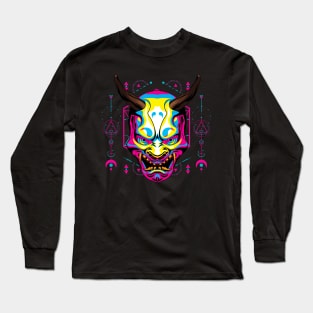 oni mask japanese mask Long Sleeve T-Shirt